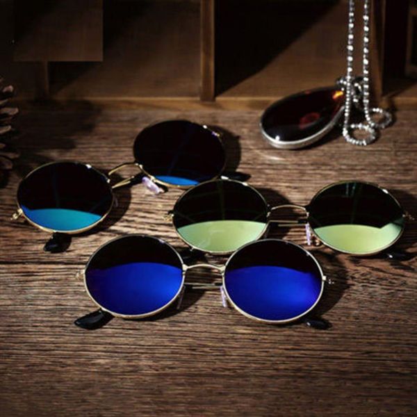 

mens womens round mirror lens glasses outdoor uv protection goggles camping hiking driving eyewear sport sunglasses, White;black