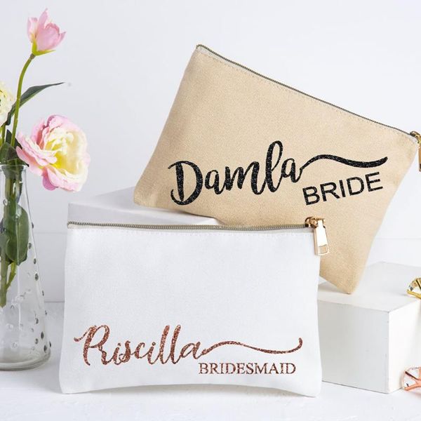 

personalized makeup bag for bridesmaid birthday valentines day friend gifts custom name cosmetic party favor