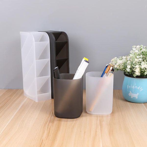 

multi-function 4-grid deskpen holder office school storage case plastic box desk pencil stand stationery makeup organizer boxes & bins