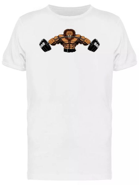

Muscular Lion With Barbell Men's Tee -Image by Shutterstock, White;black
