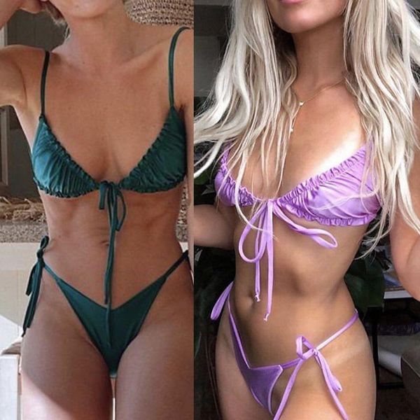 

women's swimwear triangle push up bikinis women candy color brazilian bikini set thong bathing suit beachwear female biquini bather, White;black