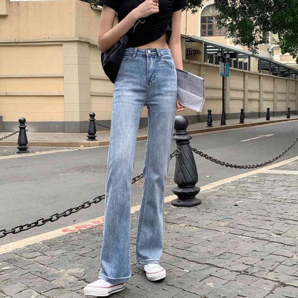 

women's jeans female straight jeans, thin jeans with high waist vintage for fall and summer, women's clothing 6e0g, Blue