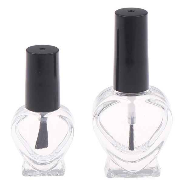 

storage bottles & jars 5/10ml empty nail polish glass bottle clear portable uv gel container heart shape refilled box makeup tube brush