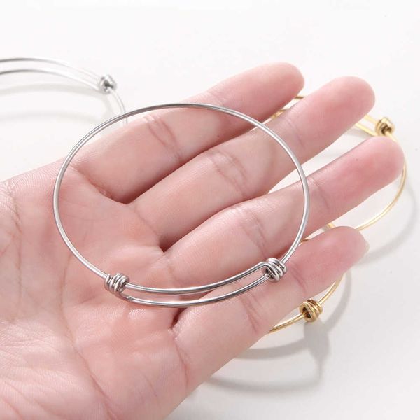 

2pcs/lot inner diameter 62mm stainless steel trendy adjustable bangle accessories for handmake jewelry bracelets making supplies q0719, Black