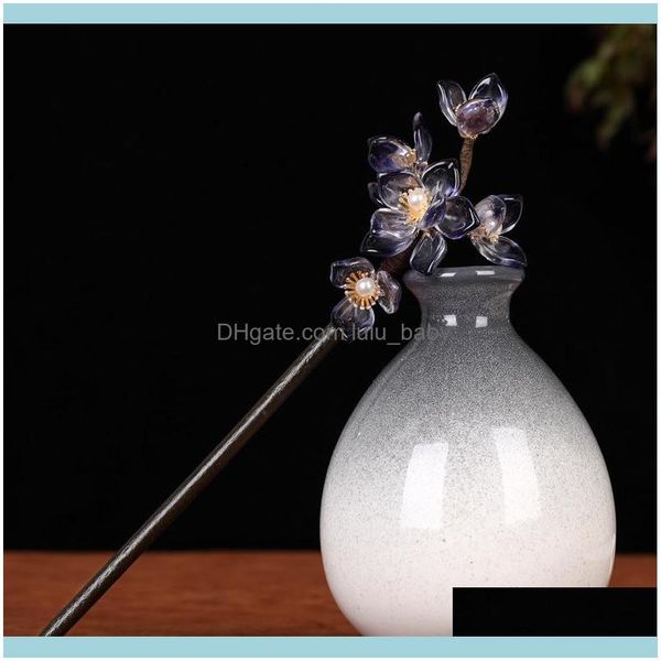 

headbands jewelryforseven vintage feminine headdress wooden sticks retro handmade flowers pins clip hair jewelry for women jl drop delivery, Silver