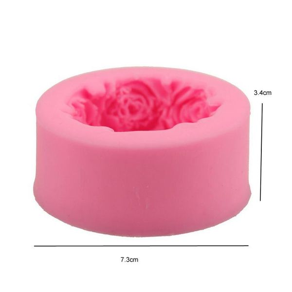 

round rose flowers soap making diy handmade craft silicone mold cake decorating tools candle molds candy baking mould