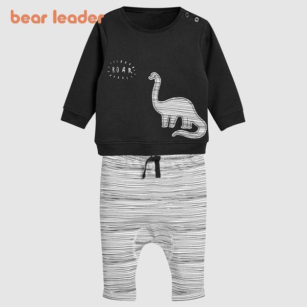 

clothing sets bear leader baby boys casual clothes infant boy cartoon dinosaurs t-shirt and stripe pants outfits born suits, White