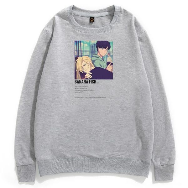 

men's hoodies & sweatshirts banana fish graphic mens japanese anime manga pullover cotton hip hop men clothing harajuku hoodie sweatshi, Black