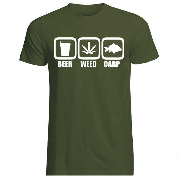 

beer weed carp t-shirt - all sizes + col (gildan branded fishing eat sleep rod), White;black