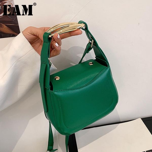 

cross body [eam] women green small quality handbag pu leather flap personality all-match crossbody shoulder bag fashion 2021 18a2723