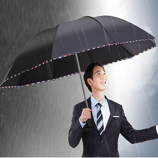 Anti-UV dobrável guarda-chuva fêmea fêmea oito ósseo luxo luxo grande guarda-chuvas de negócios homens chuva mulheres parasol impermeável