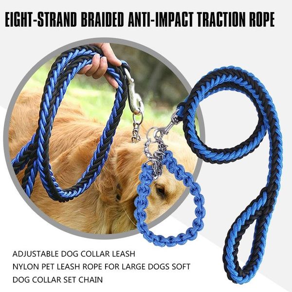 

dog collars & leashes adjustable leash nylon pet rope for large dogs soft set chain