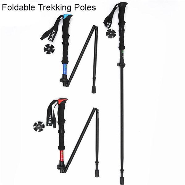 

outdoor foldable trekking poles walking stick,adjustable portable hand auminum alloy hiking poles,lightweight sticks