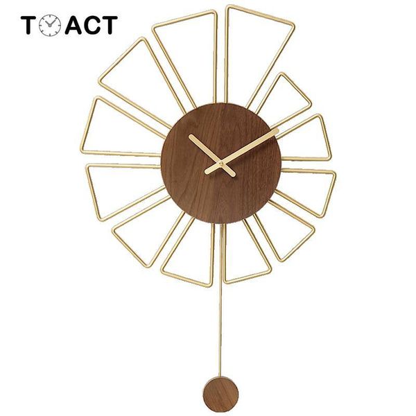 

wall clocks large country style wood clock iron frame mute watch for modern home livingroom el decor gifts