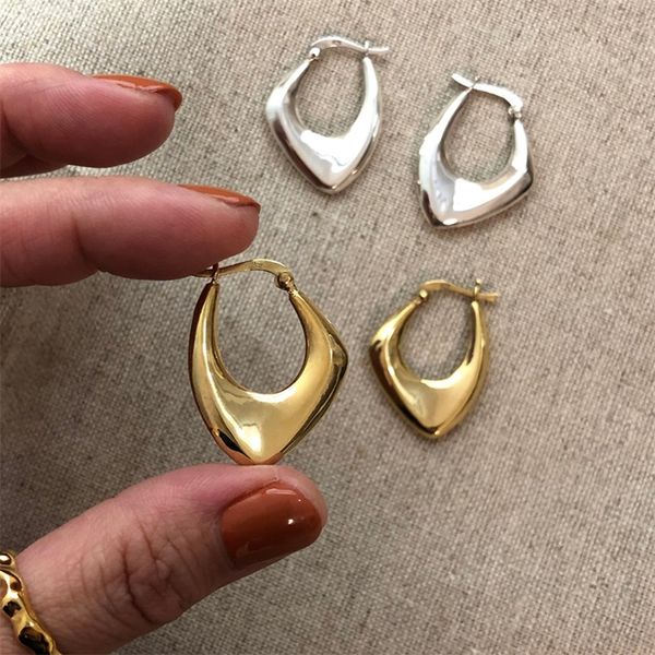 

girls 925 sterling silver hoop earrings for women nordic style minimalist big hoop earring female luxury party jewelry1 1830 q2, Golden;silver