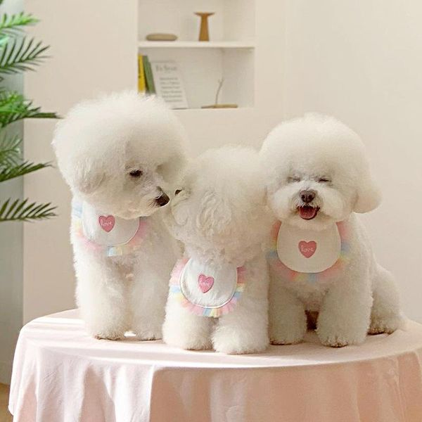 

cat costumes cute dog love bib pet saliva towel bichon teddy hiromi pets triangle scarf dog-accessories