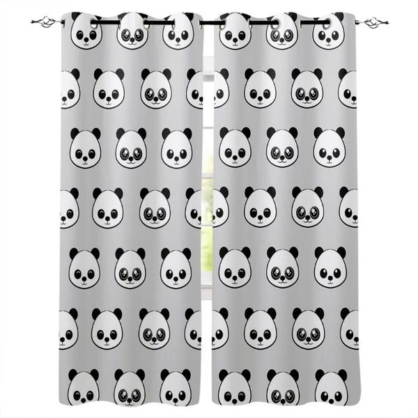 

curtain & drapes cartoon panda room window for living kids bedroom home decor