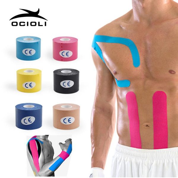 

elbow & knee pads muscle kinesiology tape elastic bandage cotton adhesive sport strain protection firstaid kinesiologtape, Black;gray