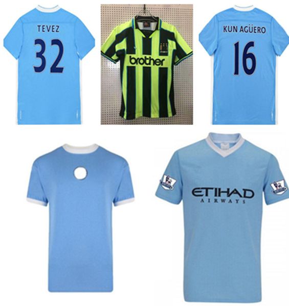 

1972 1973 manchester retro man soccer jerseys 1998 1999 2011 2012 city 72 98 99 11 12 wembley clough home tevez kun agÃ¼ero dzeko kompany vin, Black;yellow