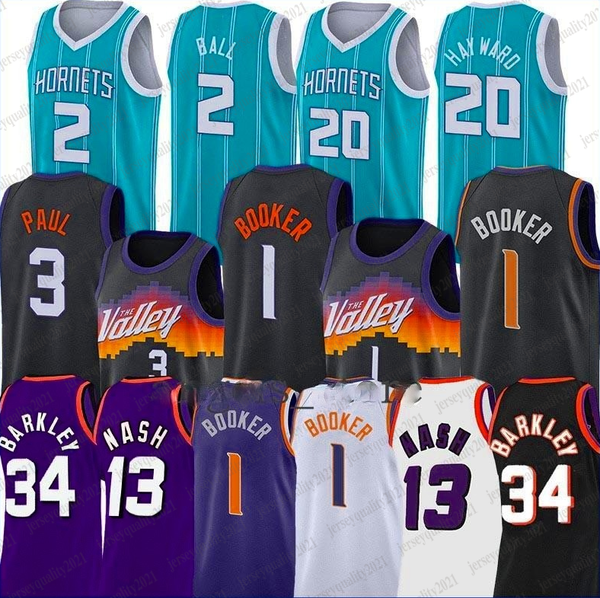 

lamelo 2 ball gordon 20 hayward basketball jersey 3 chris devin 1 booker paul steve 13 nash charles 34 barkley jerseys, Black;red