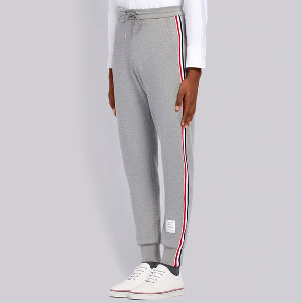 

pants Fashion TB THOM Brand Sweatpants Men Women Striped Cotton Casual Sports Trousers Tracksuit Bottoms Mens Jogger Track Pants, Black
