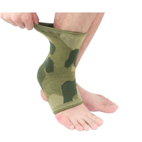 

knitted ankle protector elastic brace anti-sprain foot protective gear for adults outdoor sports (camouflage green, si support, Blue;black