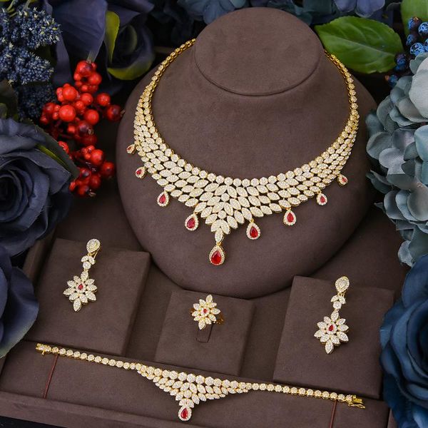 

earrings & necklace missvikki luxury african big 4pcs jewelry set for women wedding party naija bride bangle ring dubai dress, Silver