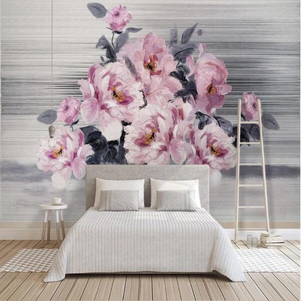 

wallpapers milofi custom large wallpaper mural 3d oil painting flower background wall retro