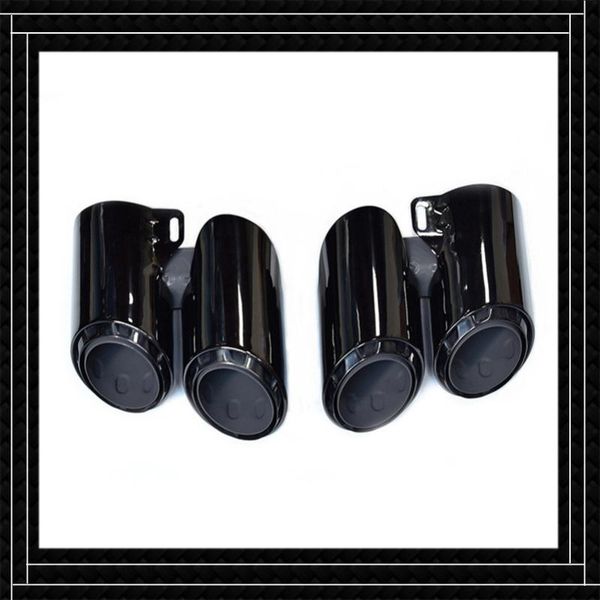 

motorcycle exhaust system 1 pair glossy black muffler tip car parts nozzles 2021-2021 for panamera change gts four-outlet end tailpi