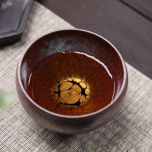

handmade ceramics jianzhan tea cups oil drop tianmu glaze ceremony gift box colorful chinese teacup water cup & saucers