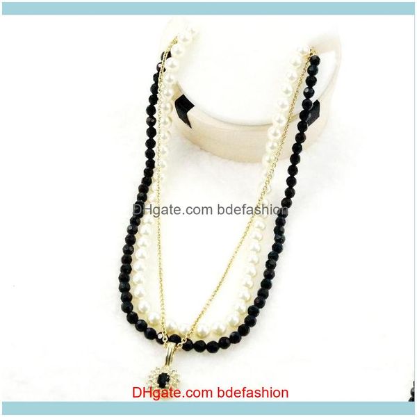 

necklaces & pendants jewelrywholesale fashion elegant women simulated pearl cystal gem pendant necklace n2447 chokers drop delivery 2021 eur, Golden;silver