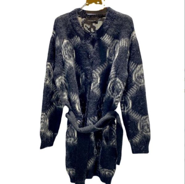

1106 l 2022 runway autumn brand same style sweater long sleeve cardigan crew neck black fashion clothes womens pingguo, White;black