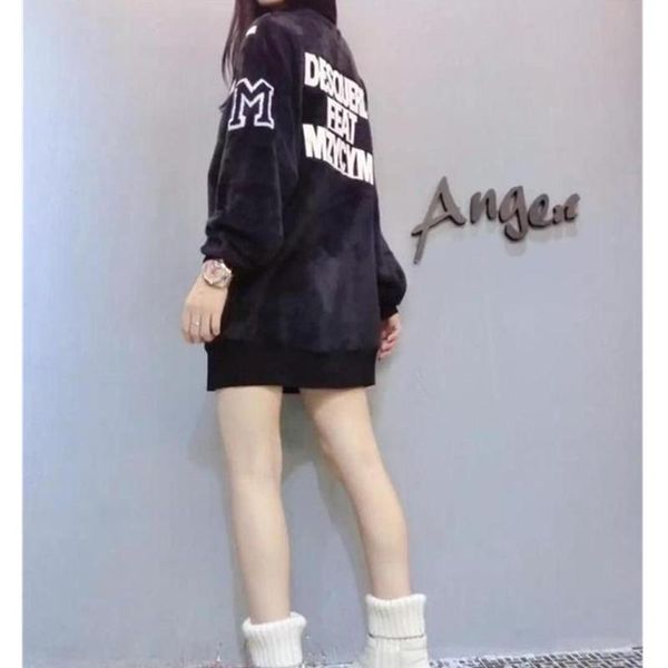 

women's sweaters size plus clothing women fashion spring autumn winter velvet thickening v-neck loose long sleeve sweater, White;black