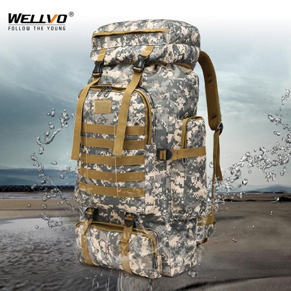 

backpack 80l outdoor military large mountaineering rucksacks molle tactical bag travel sport bags hiking camping hunting xa770zc