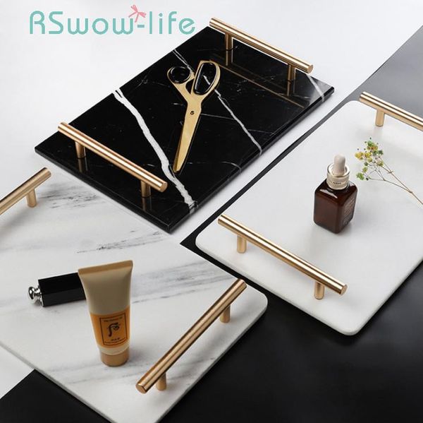 

kitchen storage & organization natural marble ceramic tray home trays decorative display light luxury cosmetics jewelry plate food