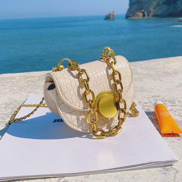 

cross body crocodile pattern mini tote 2021 summer pu leather women's designer handbag chain shoulder messenger purses