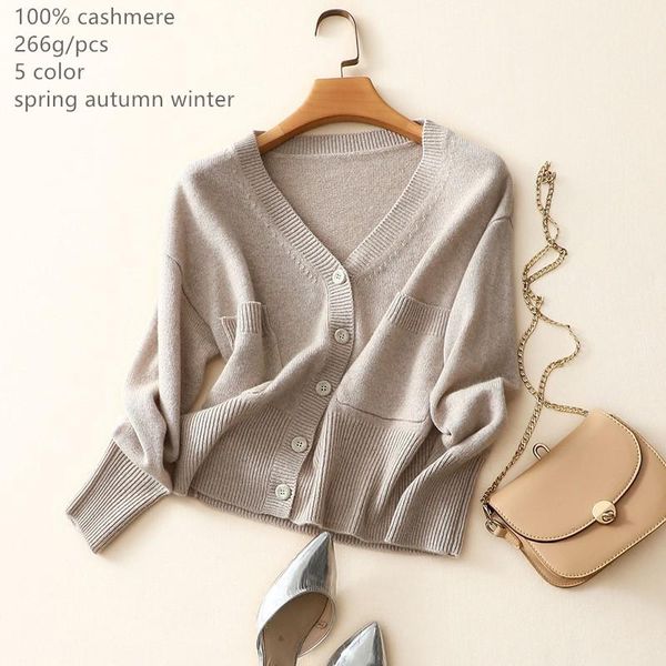 

women's knits & tees naizaiga 100% cashmere pure cardigans women knitted coat short loose spring fashion sweater, dgdr3, White