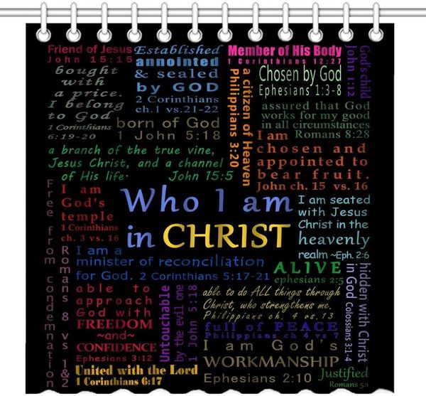

shower curtains christian bible verse scripture quotes colorful design art polyester decorative bathroom