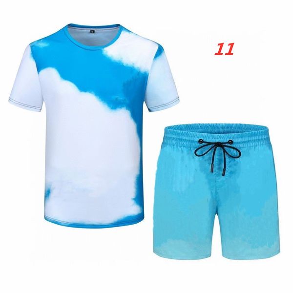 

2021 mens tracksuit sweatshirt running short sleeve fitness sports leisure time clothes jogger beach pants summer apparel shorts two piece s, Gray