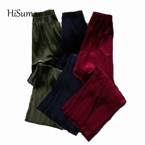 

autumn and winter women high-waist velvet wide legs pants female solid color slim casual trousers women's & capris, Black;white