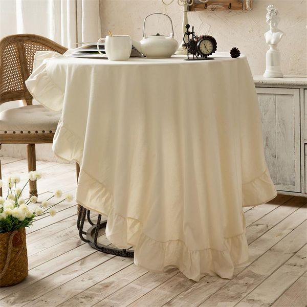 

table cloth solid color cover for dining room decoration wedding el round cloths with lacework manteles para fiesta washable