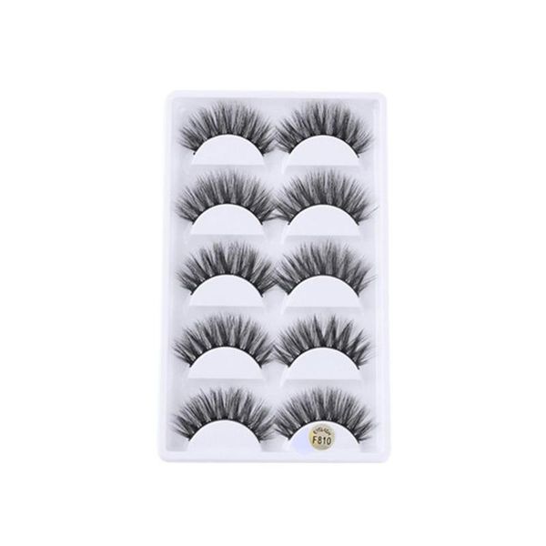 

false eyelashes 5 pairs natural soft cross thick multi-layer imitation mink lashes bulk vendor female makeup tools