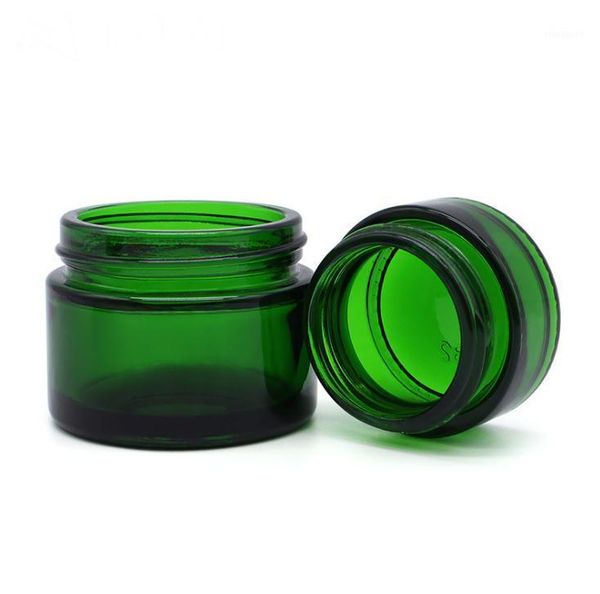 

storage bottles & jars green glass jar cosmetic lip cream round test tube with inner pp liners 20g 30g 50g sn768
