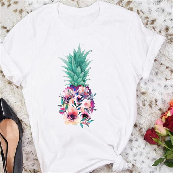 

and women cartoon floral mens t shirts pineapple cute short sleeve summer female tshirts fashion clothes graphic lady print, White;black