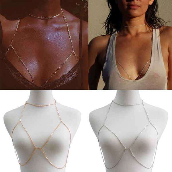 

bondage body chain womens bdsm games erotic sequins bra bikini beach harness necklace waist belly toys