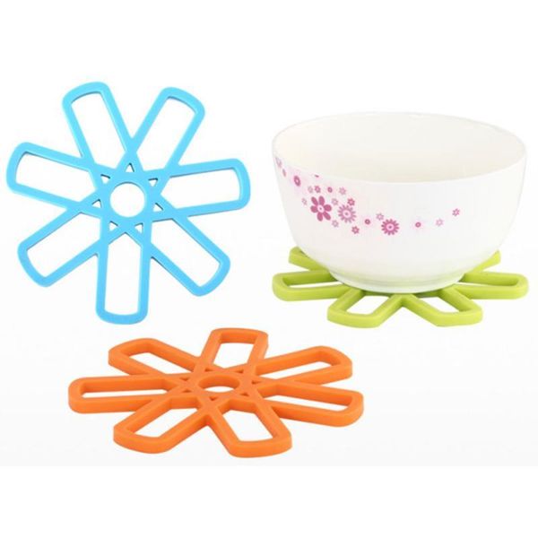 

mats & pads seven debate flower shaped insulation mat silicone material high temperature resistant dining table bowl baking