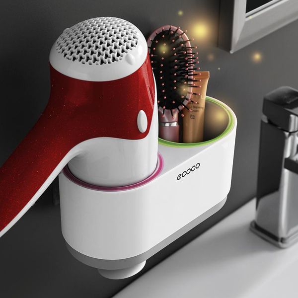 

bathroom accessories sets hair dryer holder wall-mounted storage rack home multifunction shelf plastic bath accessory set