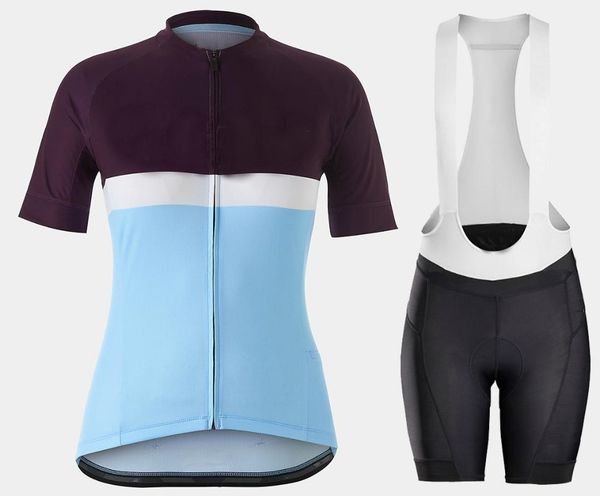 

brown blue women's summer pro team cycling kits sport mtb bicycle bike road riding short sleeve jersey and b racing sets, Black;blue