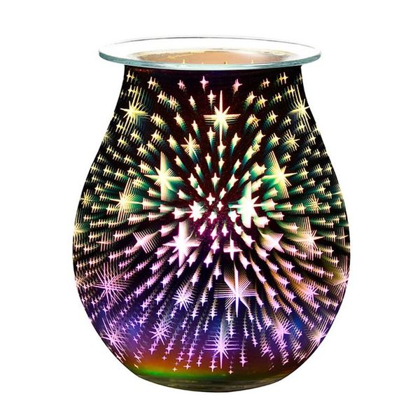 

firework star glass electric wax melts warmer candle burner tart frangrance oil fragrance lamps