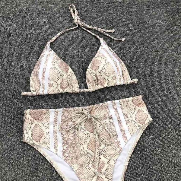 

snake print triangle push up swimsuit female bathing suit string high waist bikini 2021 swimwear womenby air
